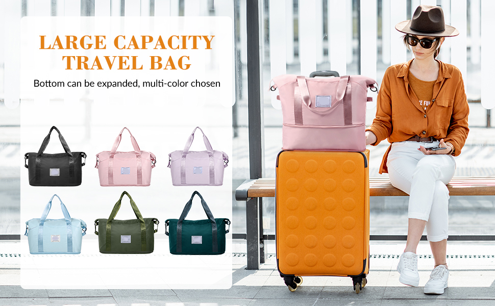 travel duffle bag with wet pocket – waterproof & expandable