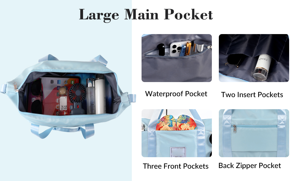 travel duffle bag with wet pocket – waterproof & expandable