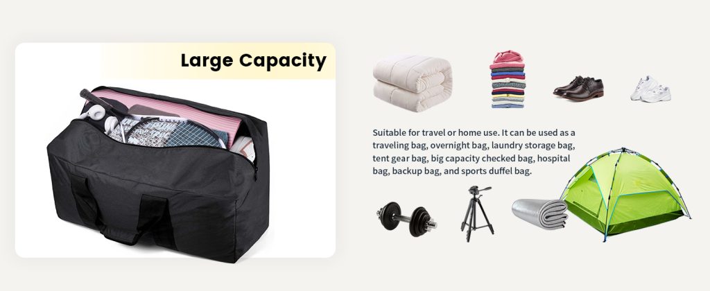 travel duffle bag, large lightweight carry on duffel for travel camping sports gym
